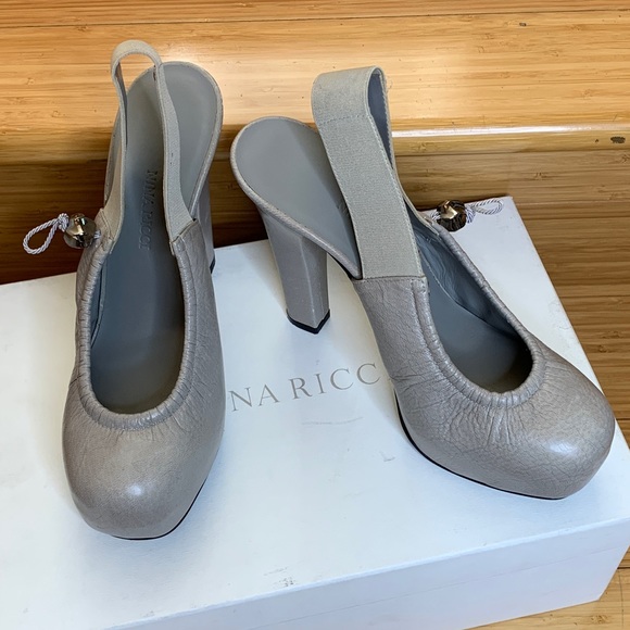 Nina Ricci Leather Platform Slingback Pump - Picture 8 of 10